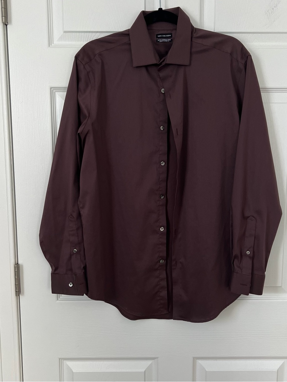 Van Heusen Men's Burgundy Long-Sleeve Dress Shirt